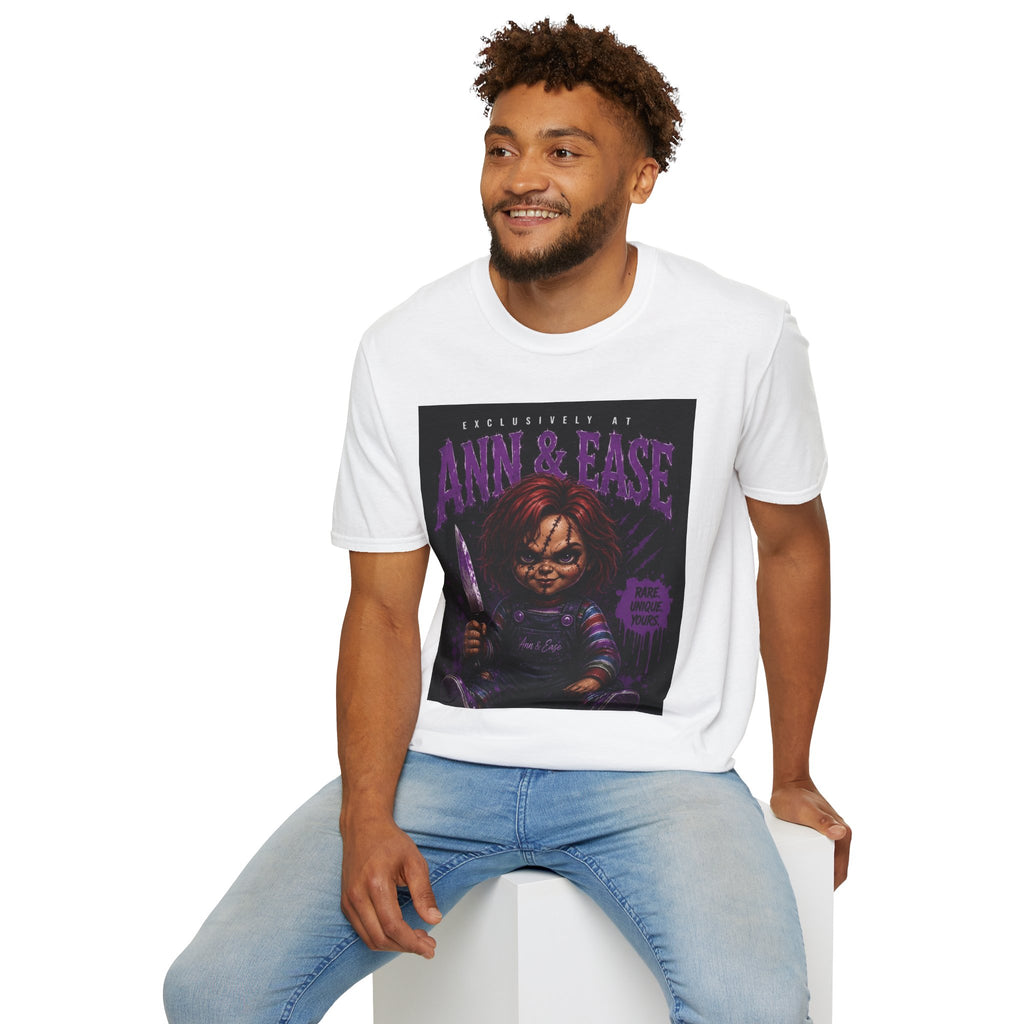 Chucky Horror Movie T-Shirt — "Ann & Ease" Retro Killer Doll Graphic Tee