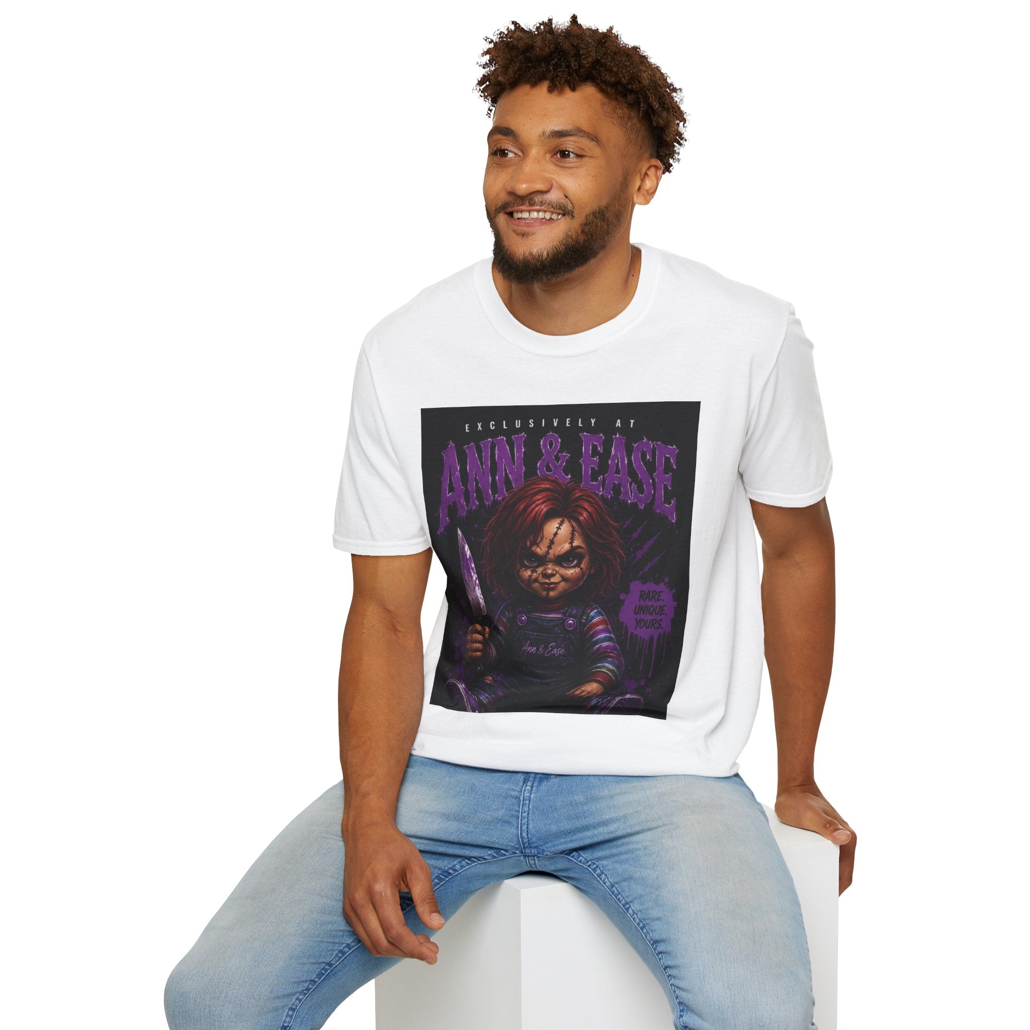 Chucky Horror Movie T-Shirt — "Ann & Ease" Retro Killer Doll Graphic Tee
