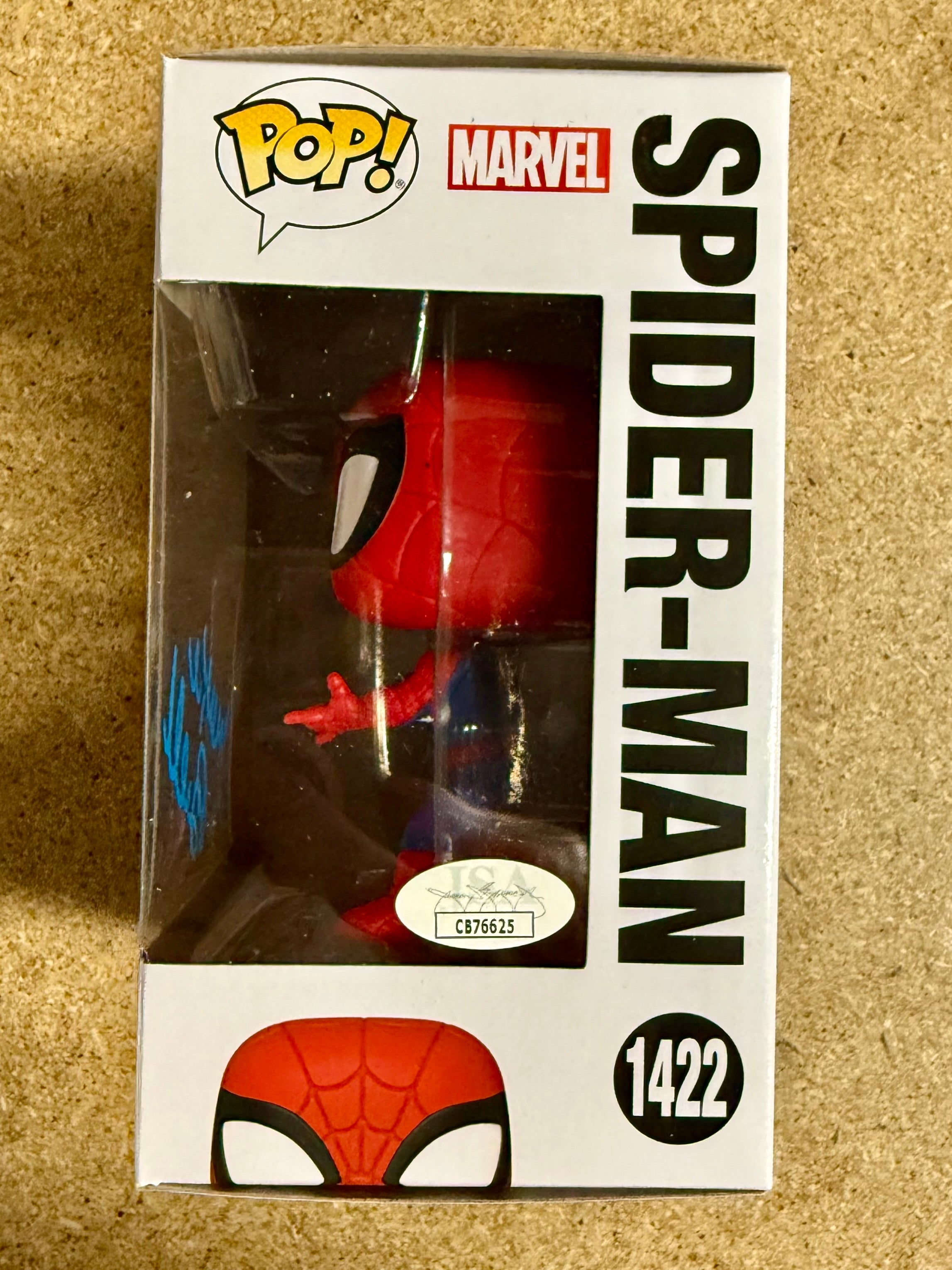 Drake Bell firmó el Funko Pop! #1422 de Spider-Man de Marvel Comics con COA de JSA