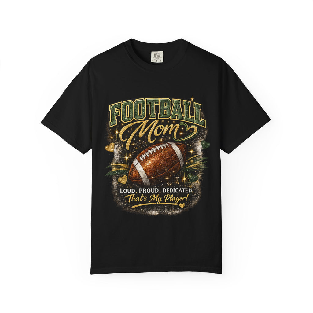 Camiseta de mamá de fútbol — Regalo de mamá de fútbol ruidosa, orgullosa y dedicada