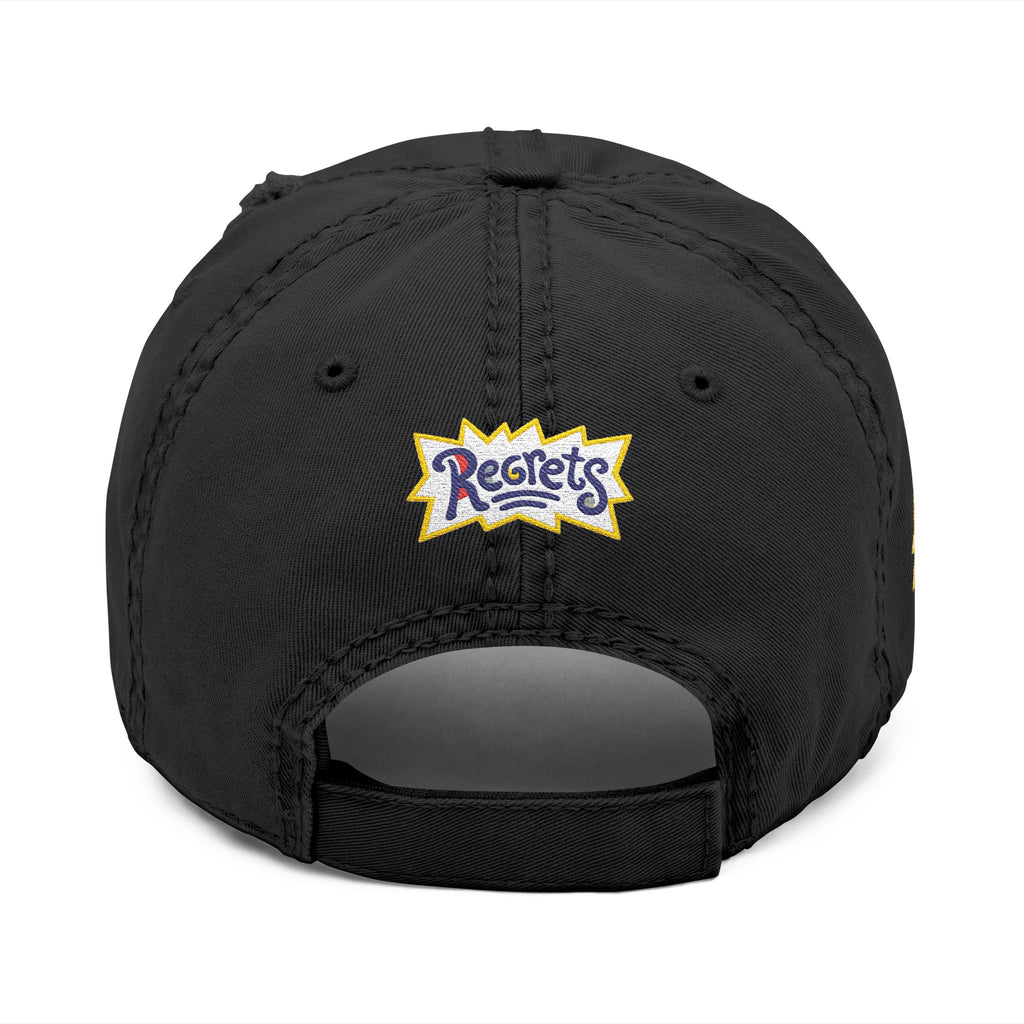 Gorra de papá 'Regrets' bordada desgastada - Gorra de streetwear vintage