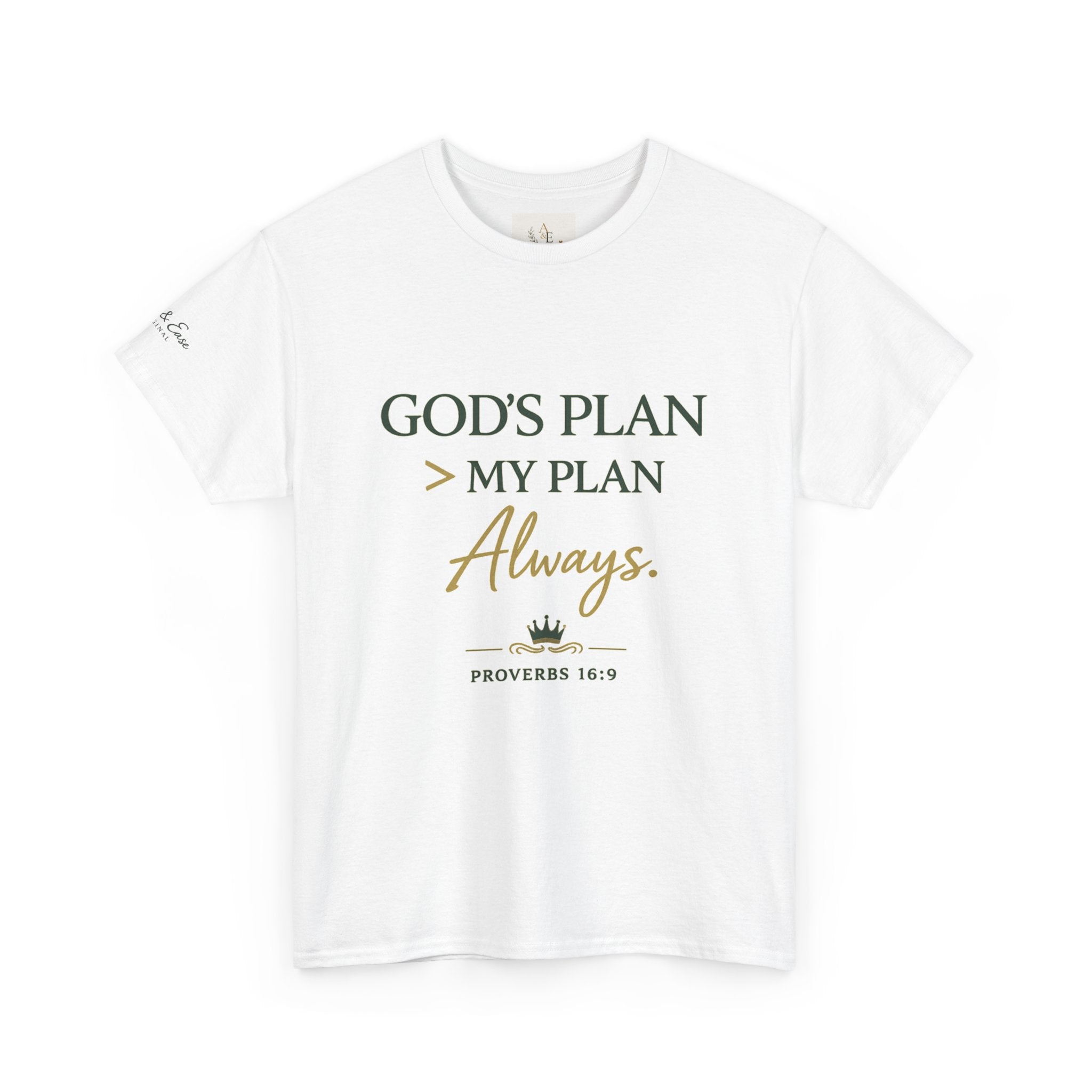 Camiseta Gráfica Cristiana — "El Plan de Dios > Mi Plan Siempre" Camiseta Cristiana Inspiradora