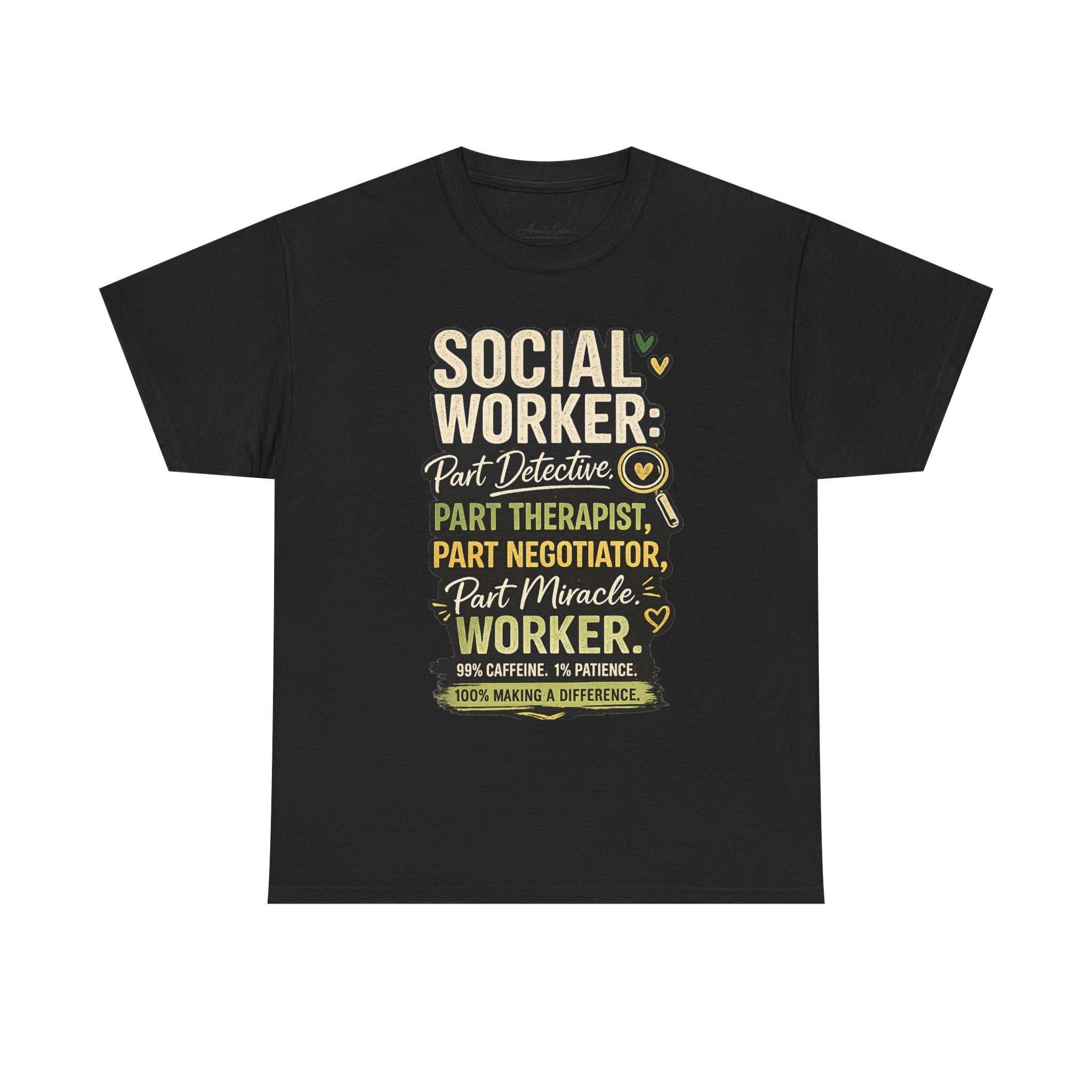 Social Worker T-Shirt – 'Social Worker: Part Detective, Part Therapist' Graphic Tee (Survival Kit Back)