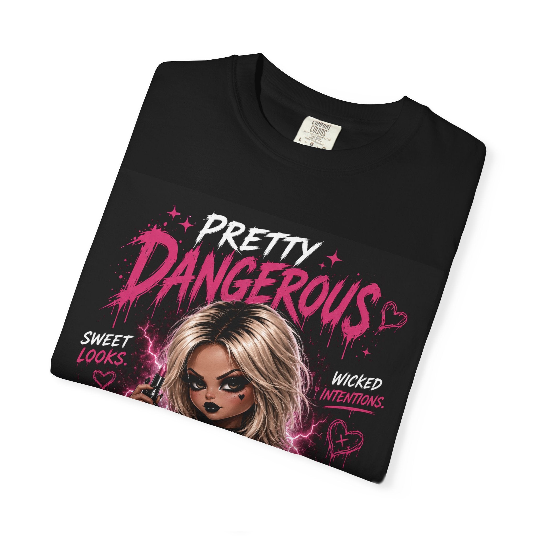 Graphic Tee — “Pretty Dangerous / Cute But Cursed” Gothic Valentine T-Shirt