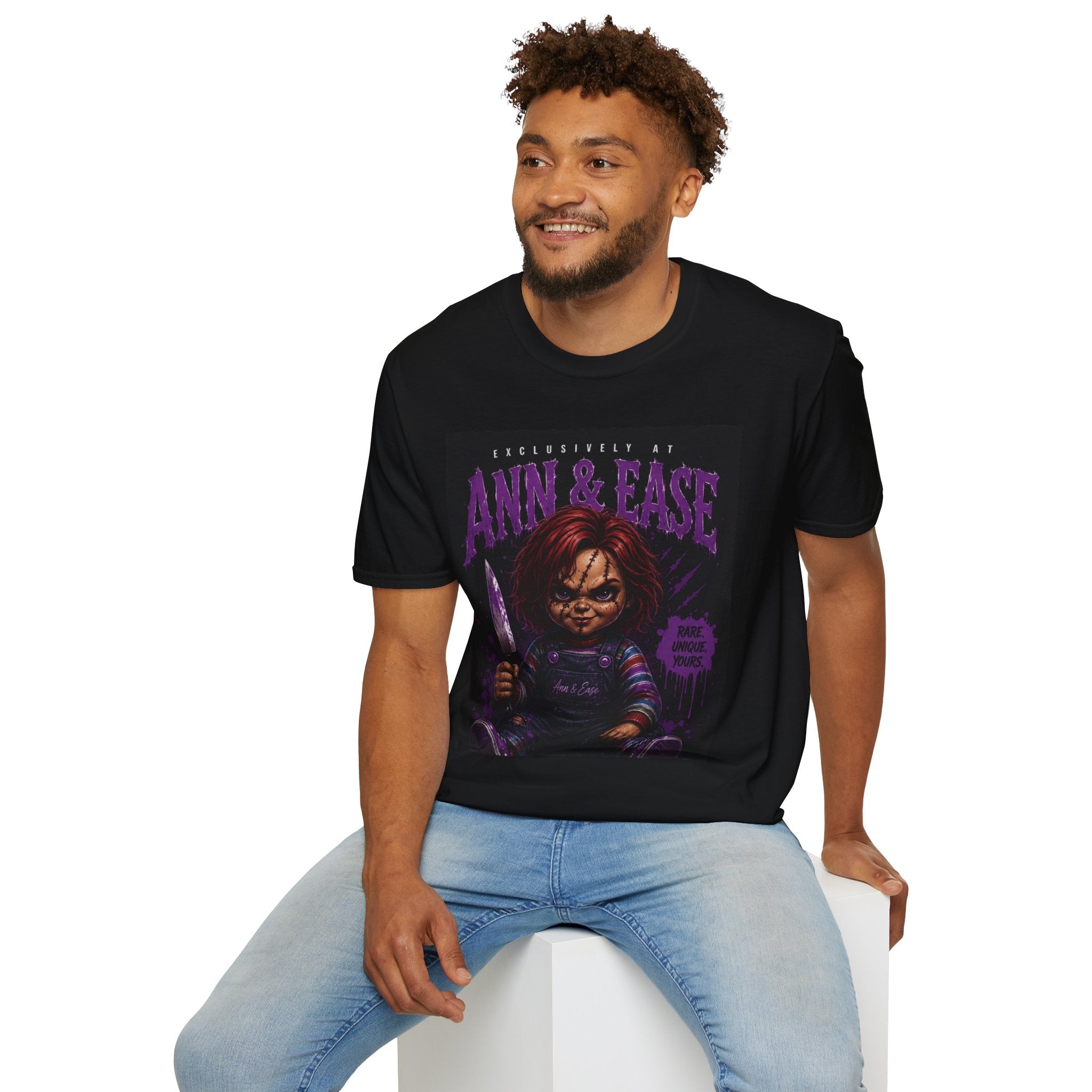 Chucky Horror Movie T-Shirt — "Ann & Ease" Retro Killer Doll Graphic Tee