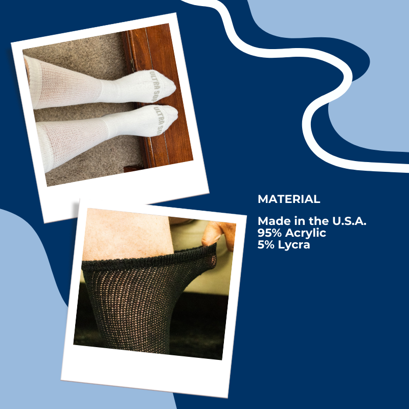 Calcetines Diabéticos Ultra Suaves a Media Pantorrilla para Hombre (4 Pares)