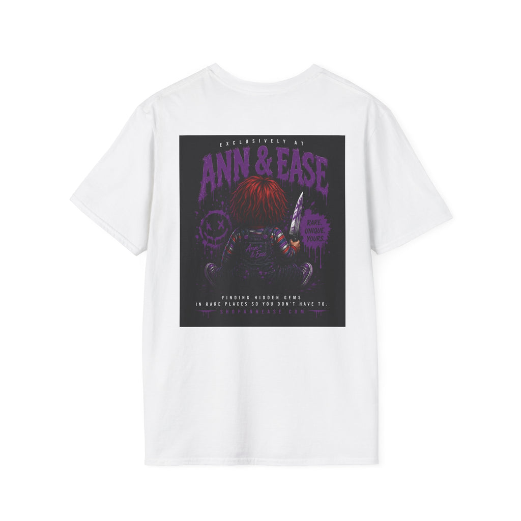 Chucky Horror Movie T-Shirt — "Ann & Ease" Retro Killer Doll Graphic Tee