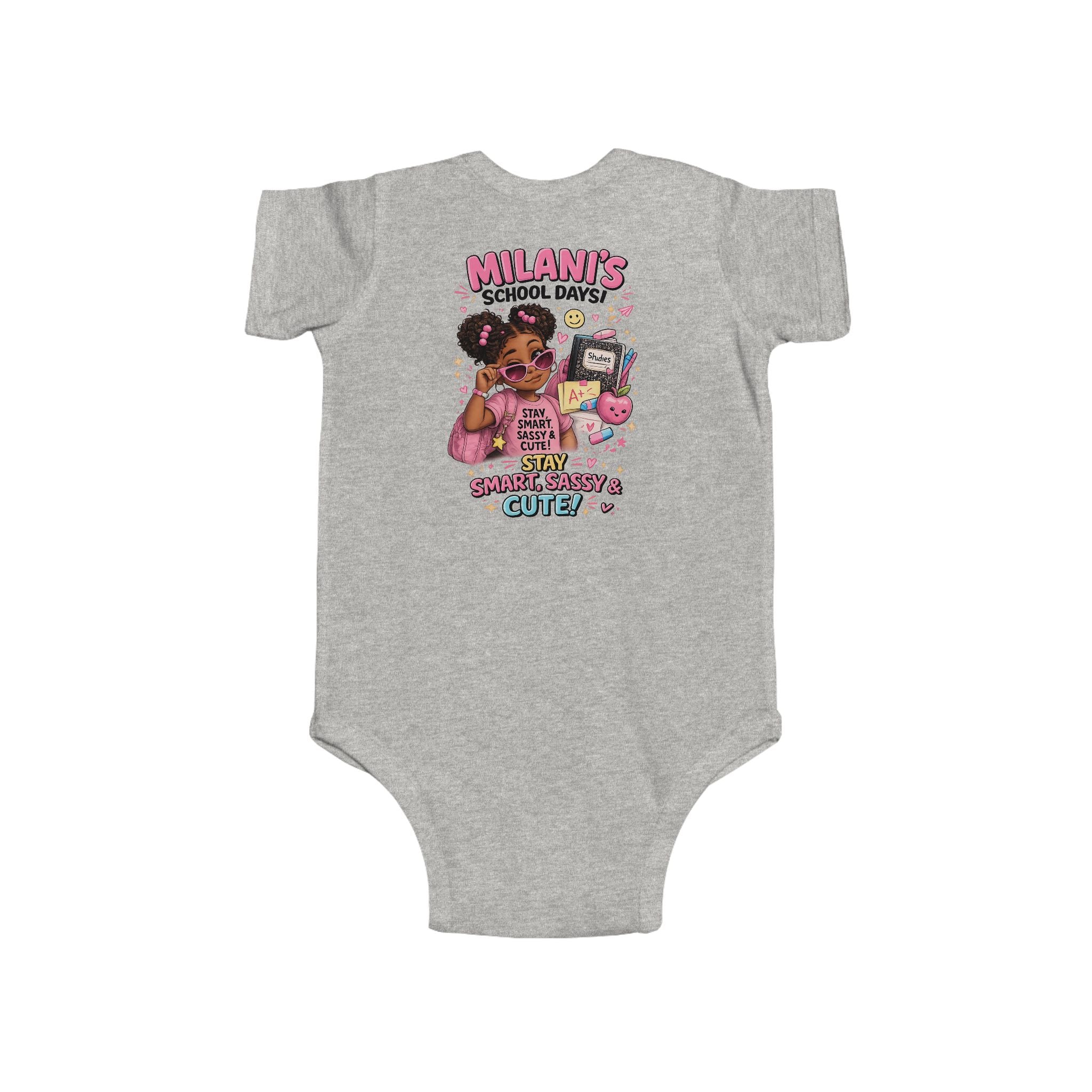 Personalized "Milani's School Days" Infant Bodysuit – Cute Back-to-School Baby Onesie