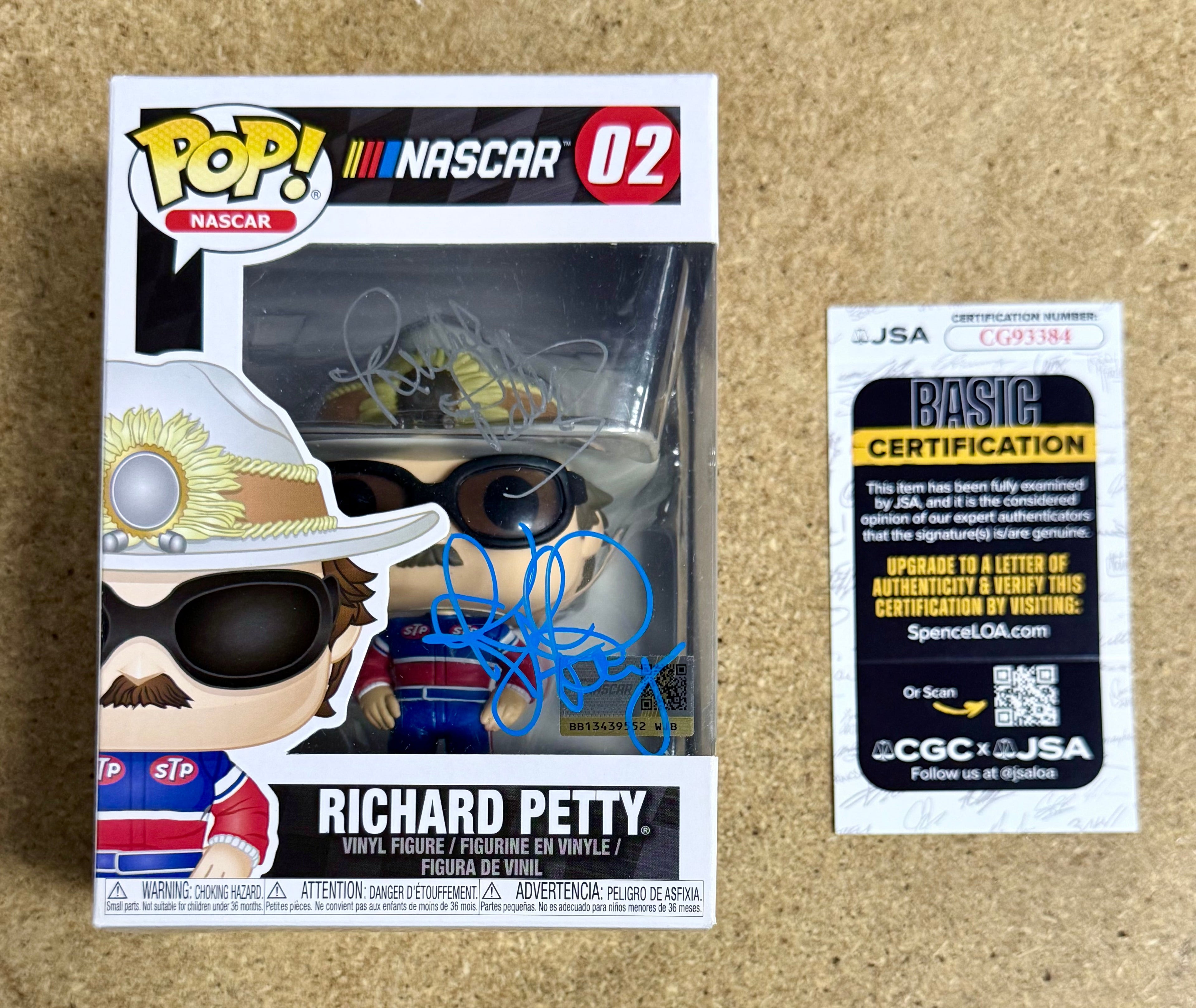 Richard “The King” Petty & Son Kyle NASCAR Signed Funko Pop! #02 With JSA COA