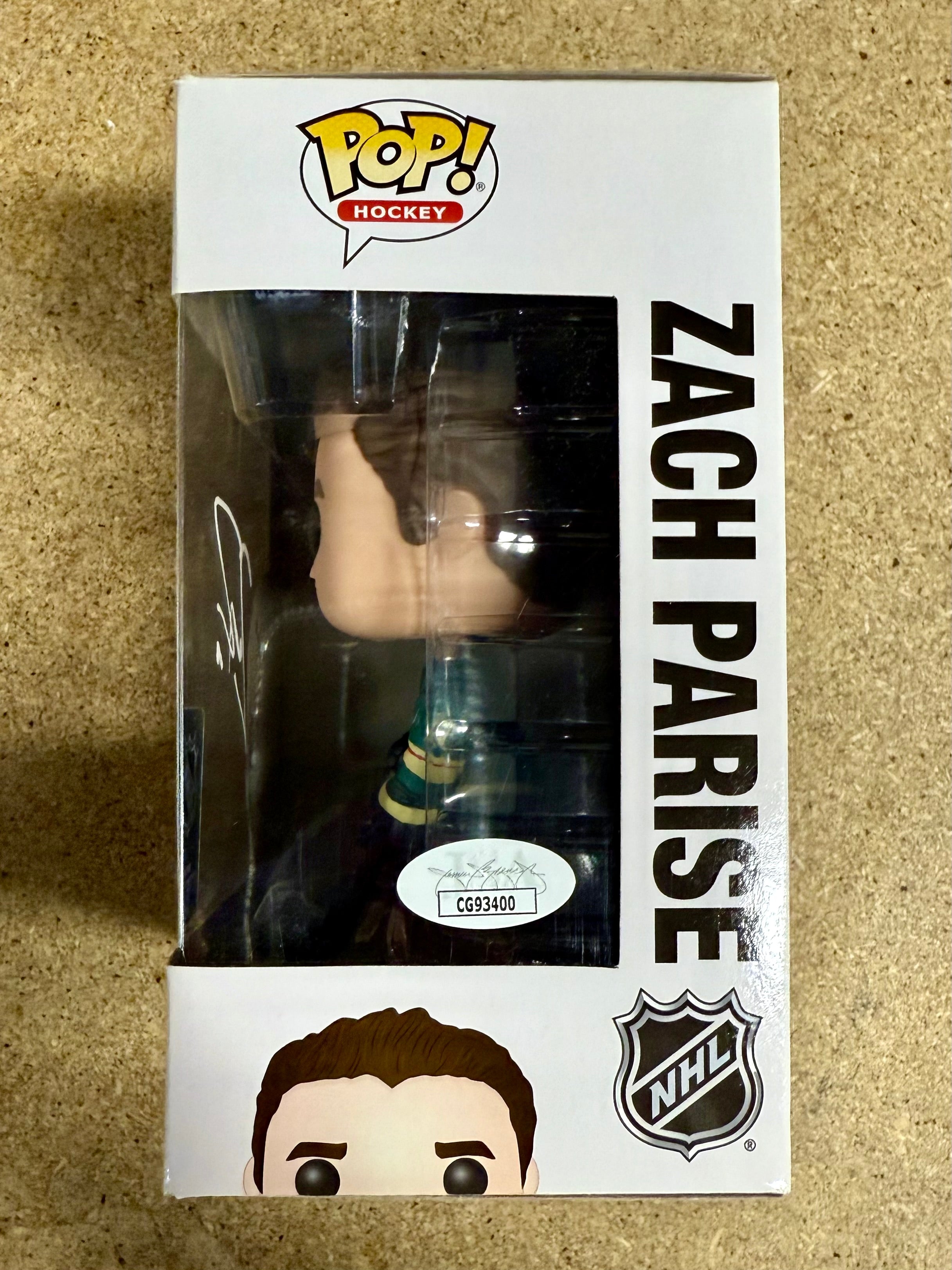 Zach Parise Funko Pop! Elevado #41 de la NHL Minnesota Wild, firmado, con COA de JSA 2018
