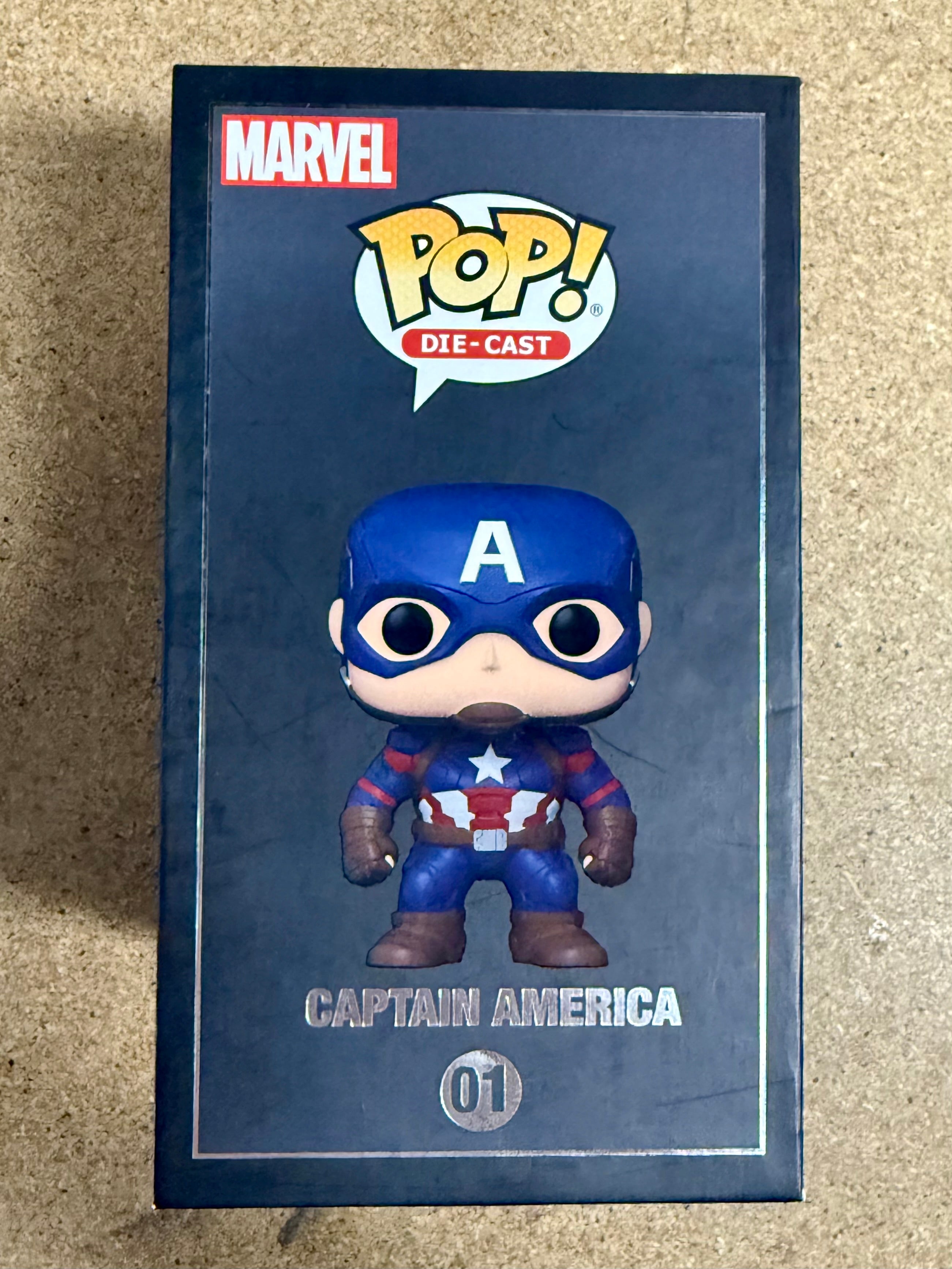 Funko Pop! Die-Cast Capitán América #01 Marvel MCU Civil War Exclusivo SDCC 2021