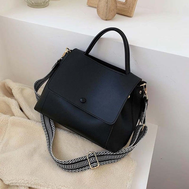 Bolso bandolera de cuero sencillo e informal para mujeres y niñas, bandolera de diseñador, bolso de viaje para damas