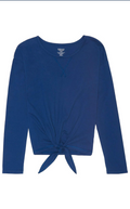 French Toast Girls Blusa con lazo delantero de manga larga