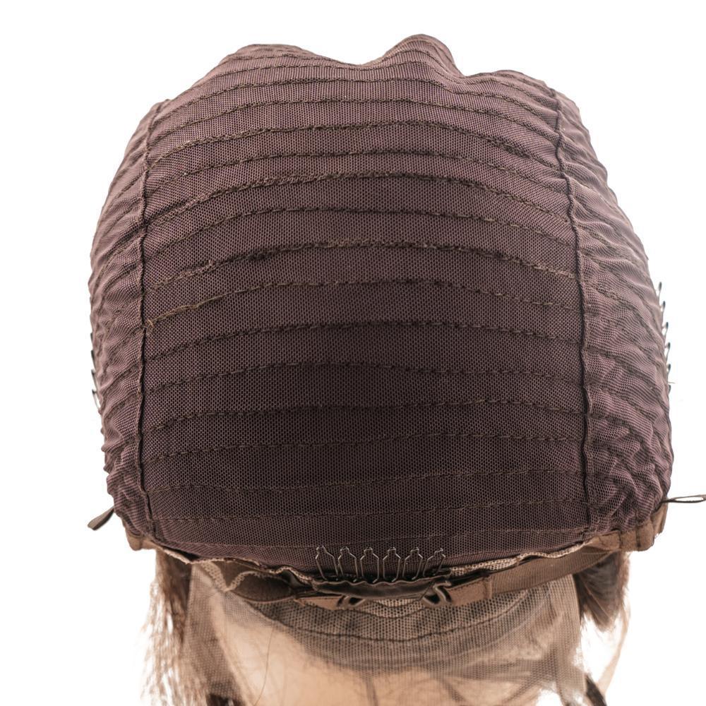 Peluca Bob de cabello humano 100%, con encaje frontal transparente 13x4, color café