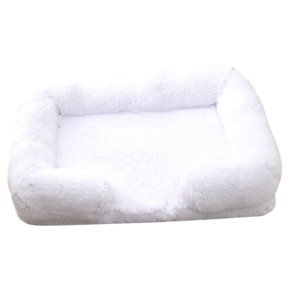 Plush Enclosed Round Pet House — 10 Colors, Sizes S–XXL