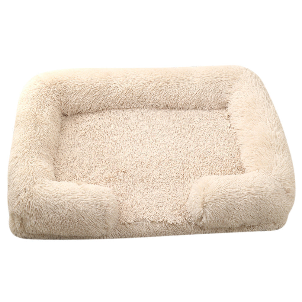 Plush Enclosed Round Pet House — 10 Colors, Sizes S–XXL