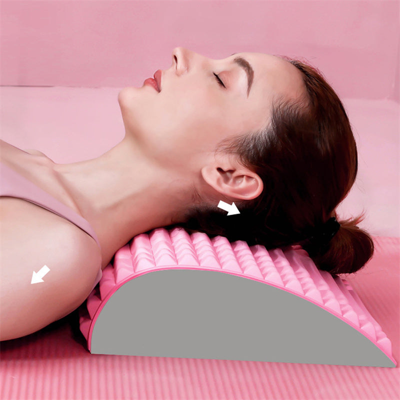 Almohada de estiramiento de espalda, soporte lumbar y cervical, masajeador para cuello, cintura, espalda, ciática, hernia de disco, alivio del dolor, masaje, relajación