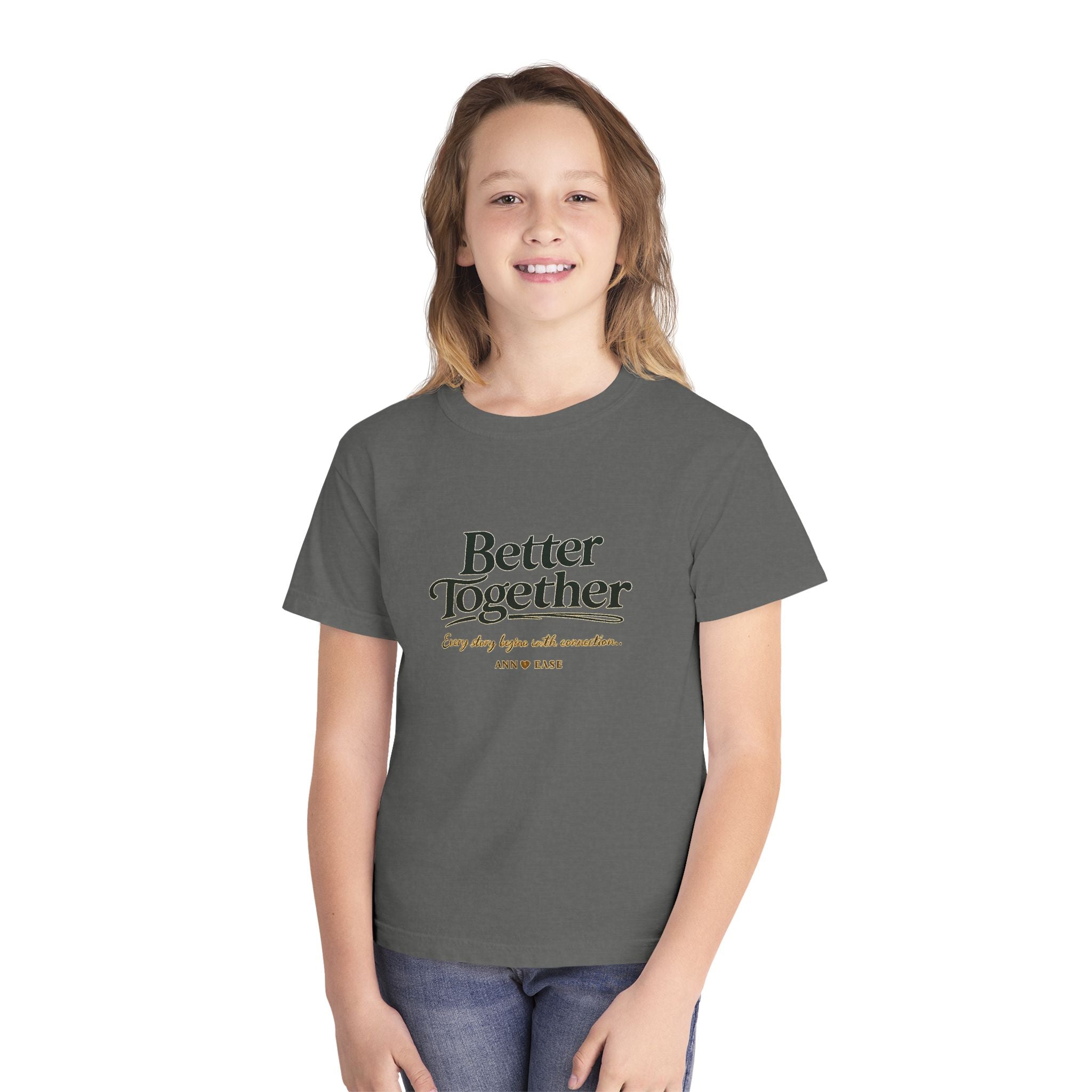Camiseta juvenil — Gráfico de jardín estilo cabaña "Juntos es mejor"