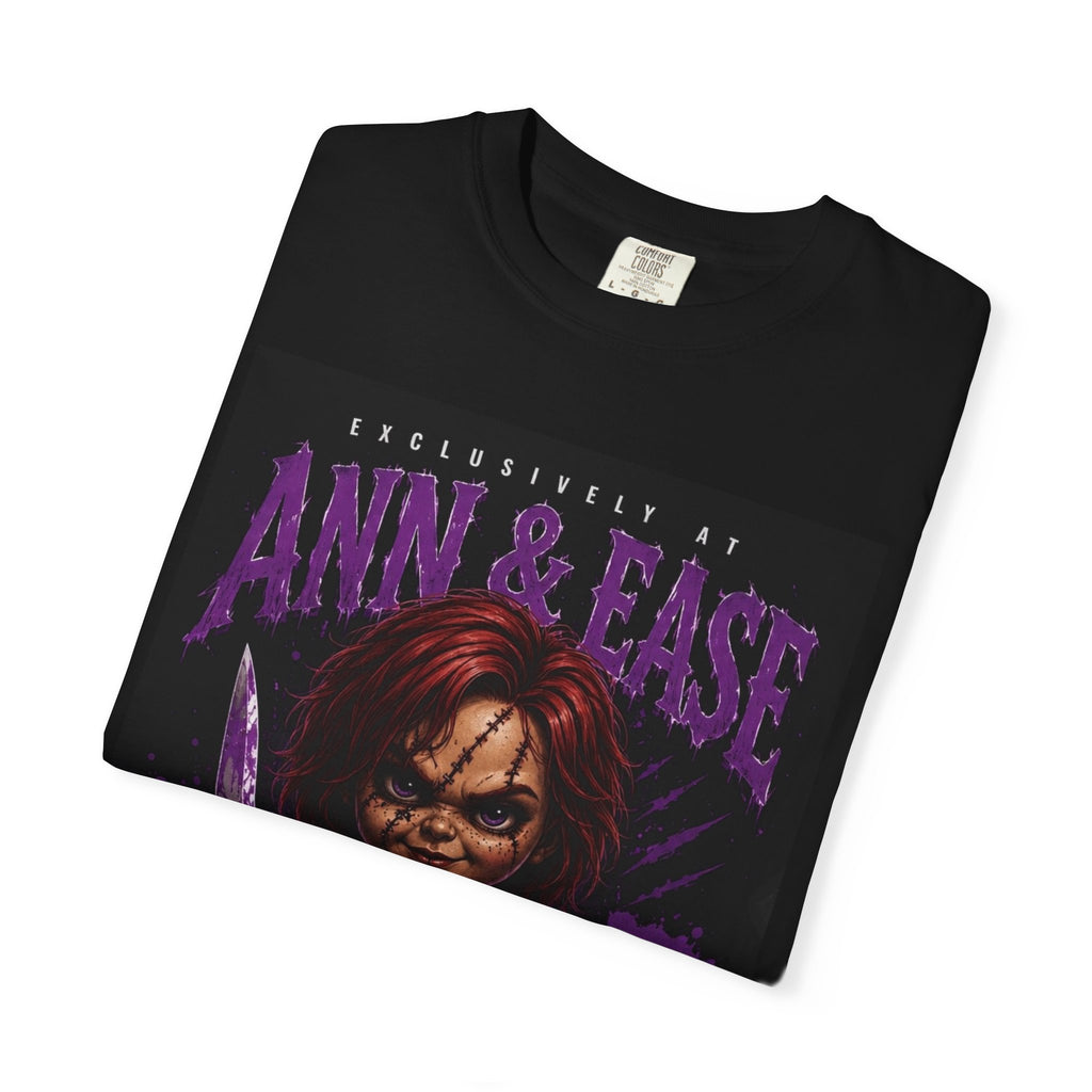 Horror Movie Chucky Graphic T-Shirt — "Ann & Ease" Killer Doll Design