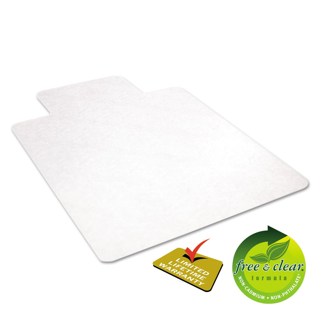 deflecto EconoMat Alfombrilla para silla de uso diario para suelos duros, 36 x 48, con labio, transparente