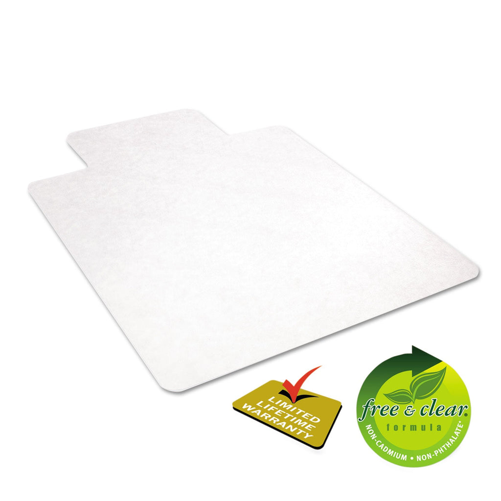 deflecto EconoMat Alfombrilla para silla de uso diario para suelos duros, 36 x 48, con labio, transparente