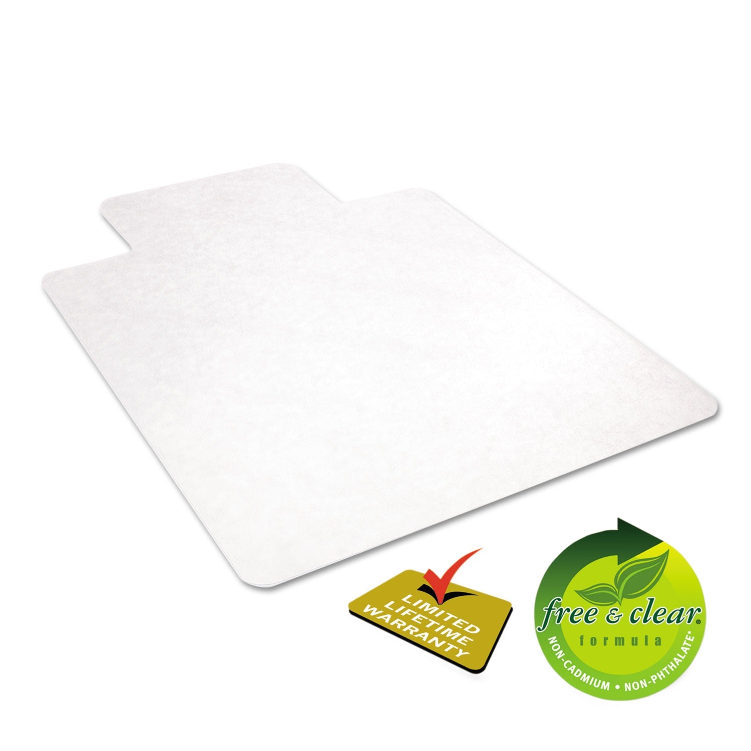 deflecto EconoMat Alfombrilla para silla de uso diario para suelos duros, 36 x 48, con labio, transparente