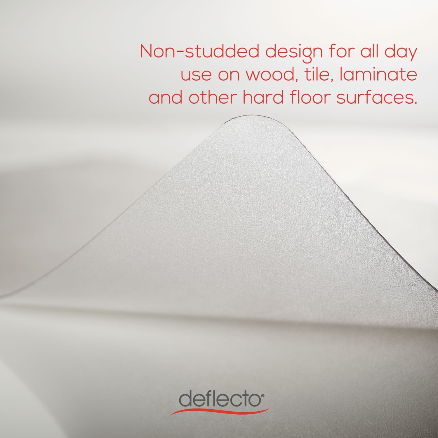 deflecto All Day Use Chair Mat - Hard Floors, 45 x 53, Rectangle, Clear