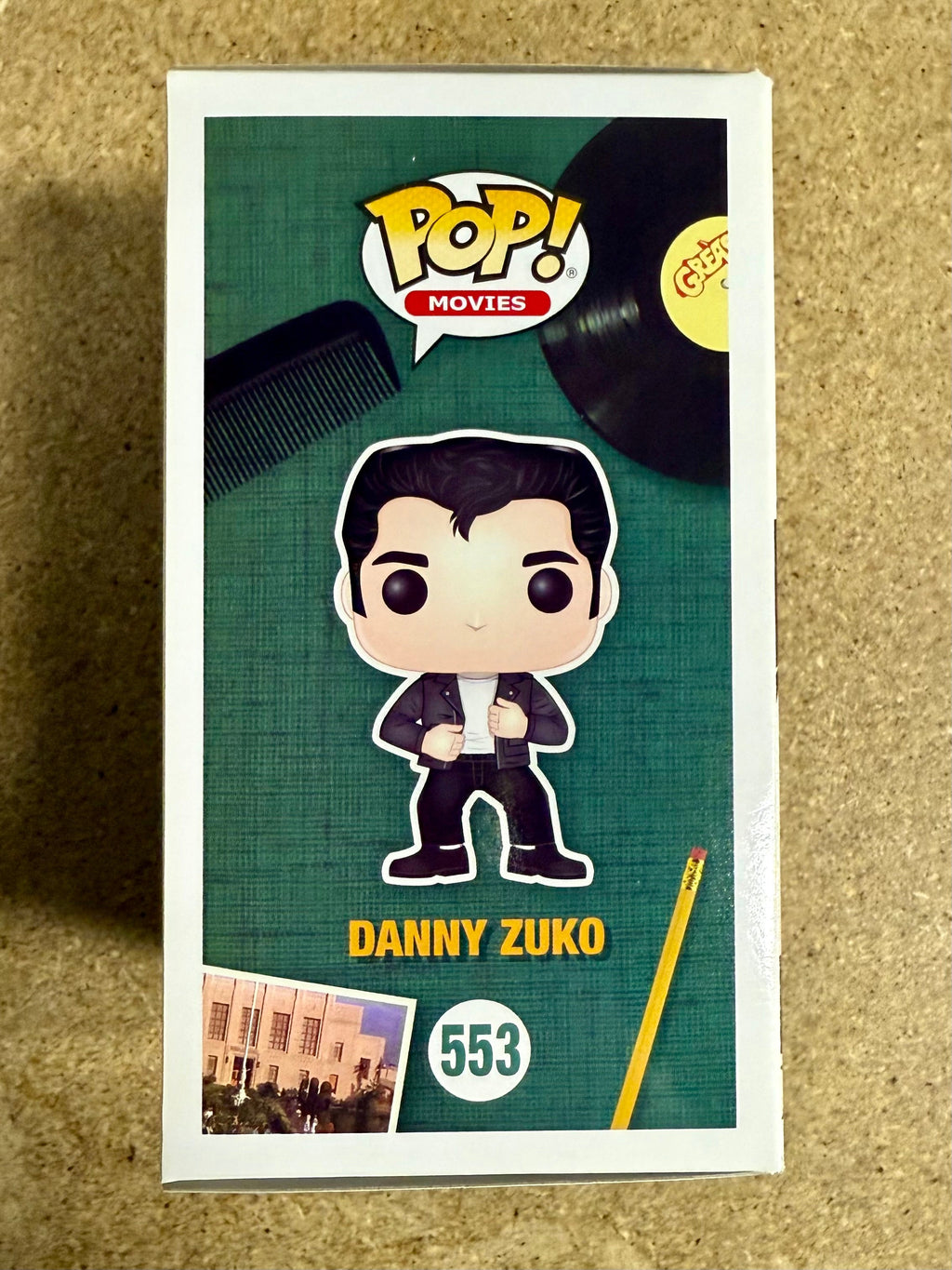 Funko Pop! de John Travolta (Danny Zuko de Grease) #553 autografiado y con certificado JSA