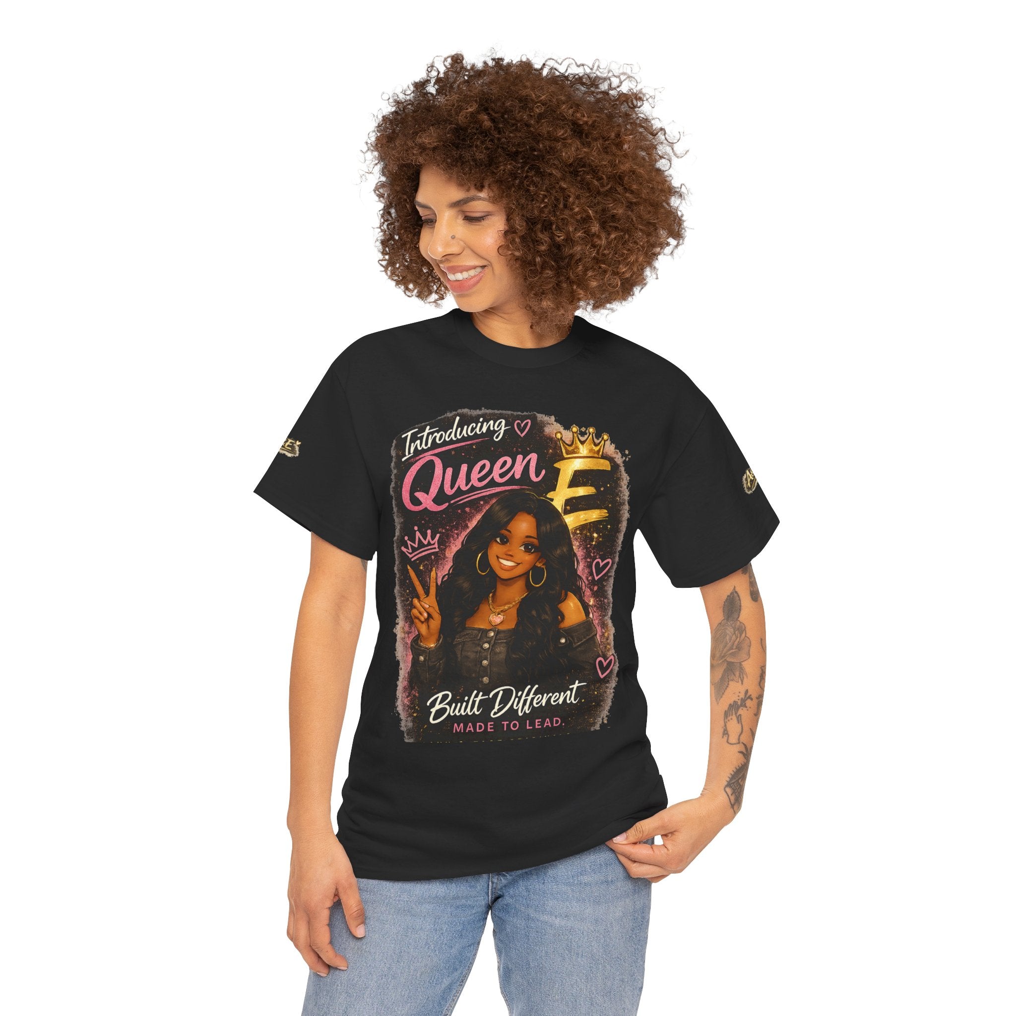 T-Shirt — "Introducing Queen E" Afrocentric Graphic Tee — Built Different, Good Vibes