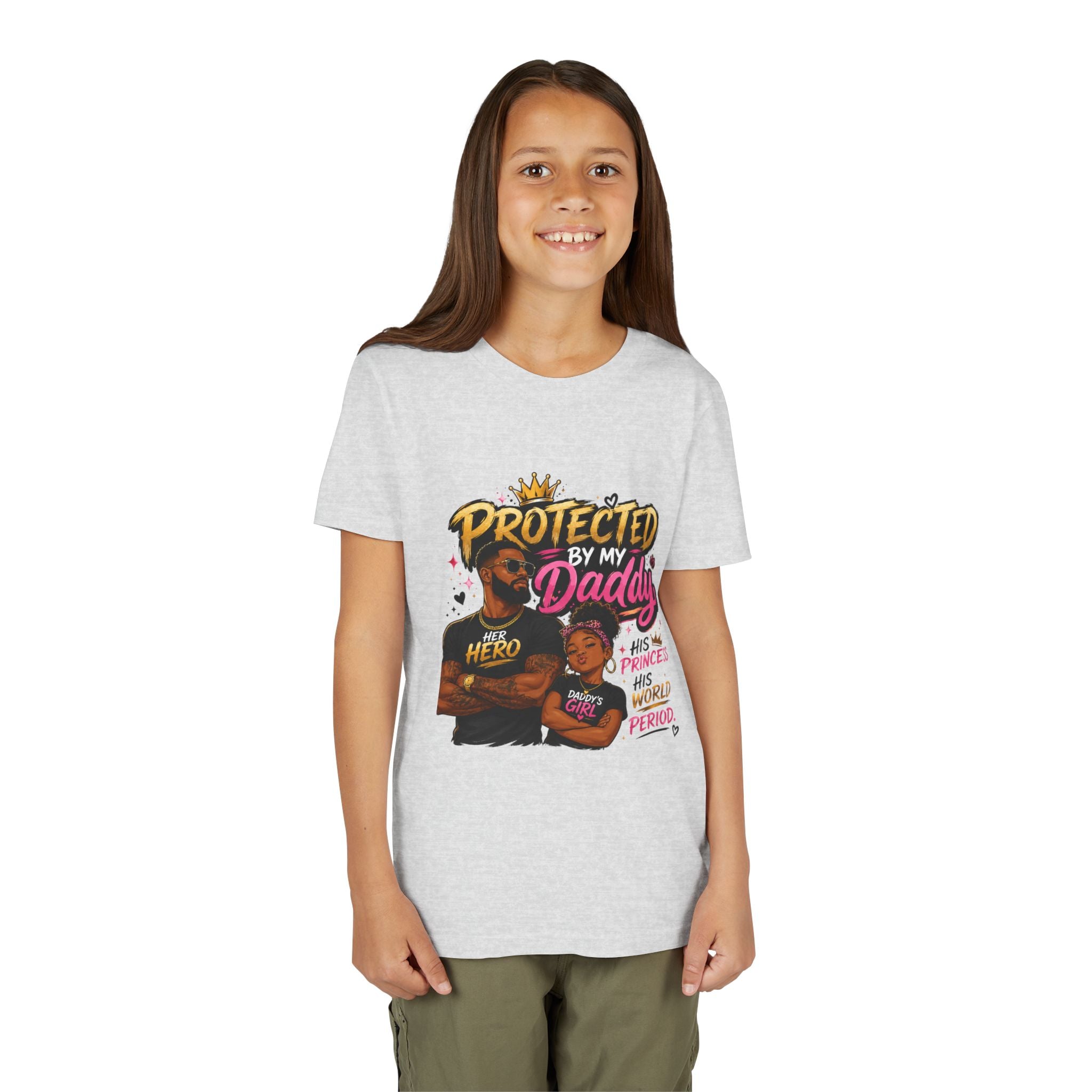 Daddy & Me Youth Tee — "Protected by My Daddy" Father-Daughter Graphic Shirt