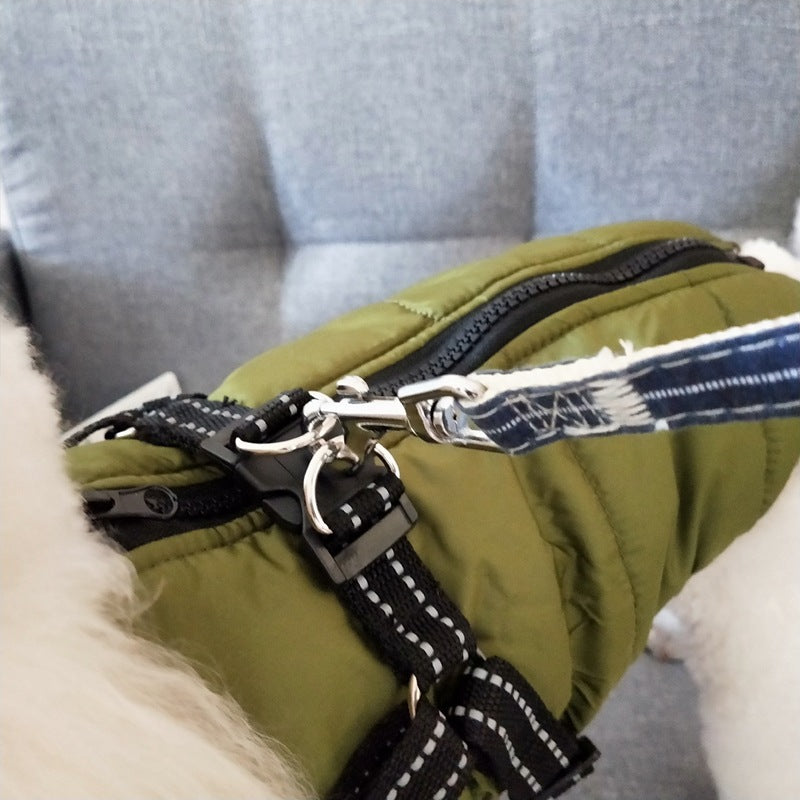 Waterproof Dog Coat with Harness — 7 Colors, Sizes XS–4XL