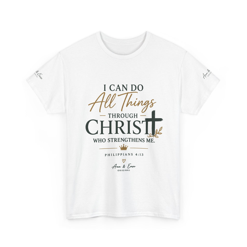 Camiseta de Fe Cristiana — Camiseta Inspiradora con la Escritura “Todo lo puedo en Cristo que me fortalece”