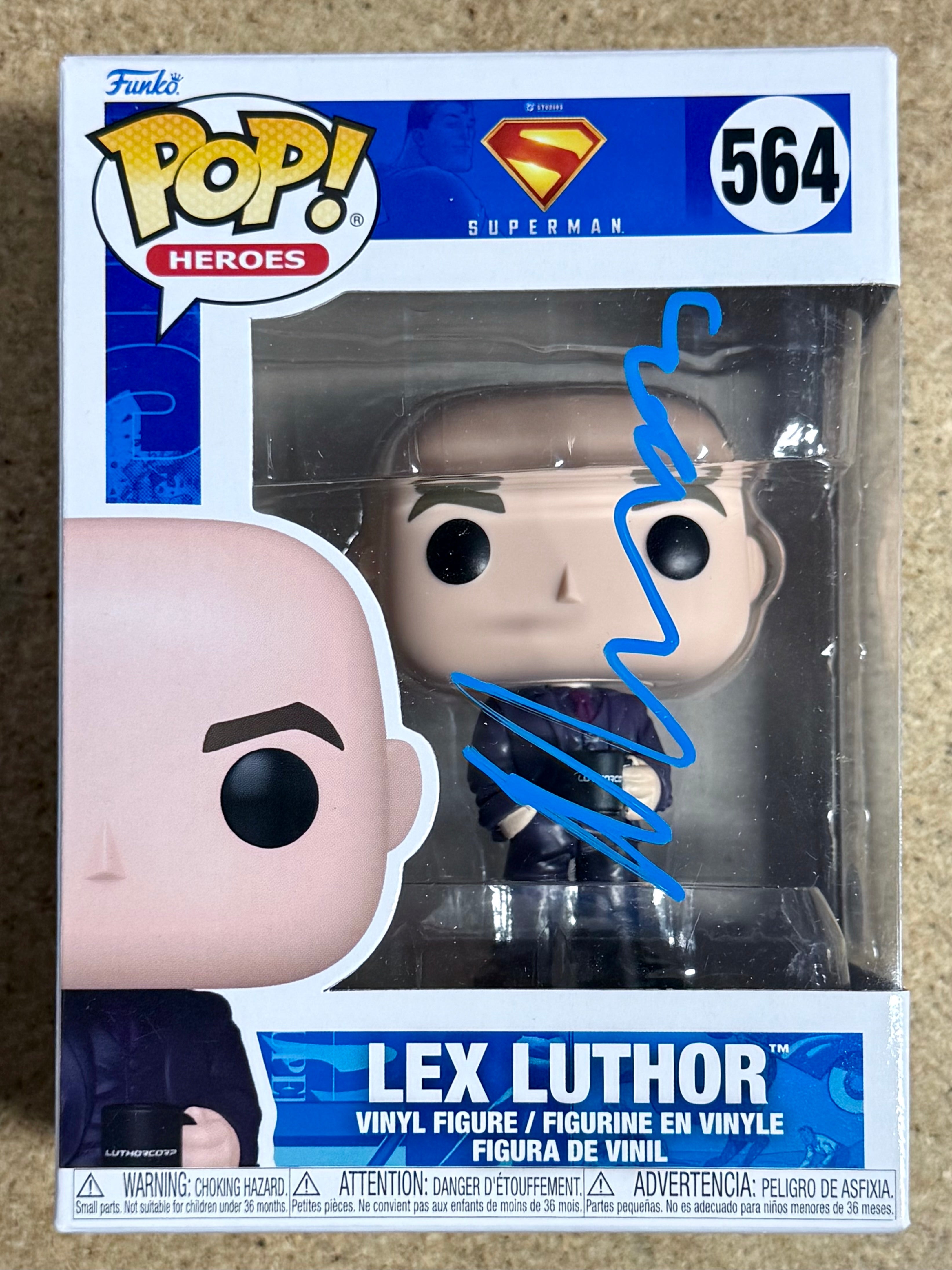 Nicholas Hoult firmó 2025 Funko Pop! DC Lex Luthor Superman #564 con COA de JSA