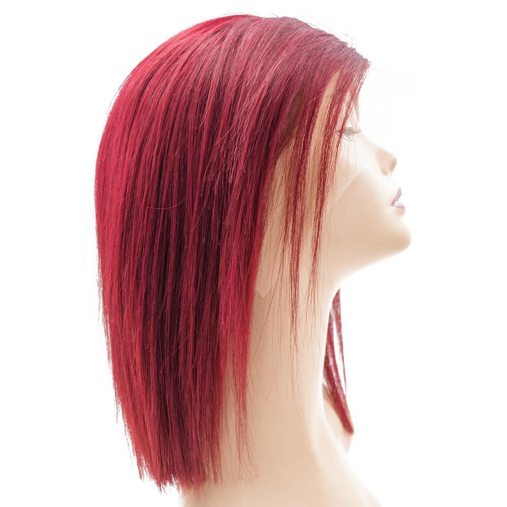 Peluca Bob de Cabello 100% Humano Cherry de Encaje Frontal Transparente 13x4