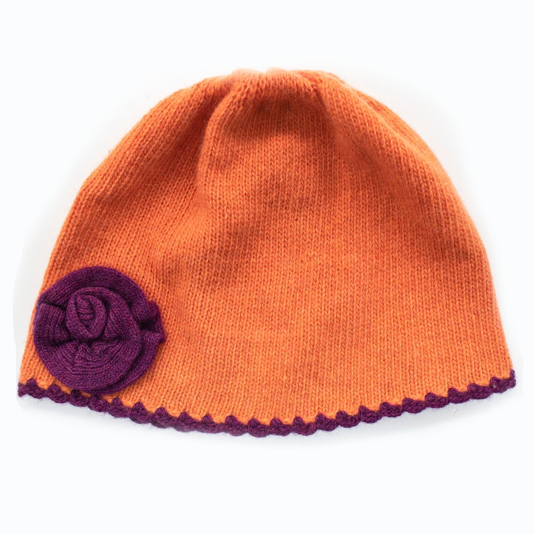 GORRO DE NIÑO CON FLOR A CONTRASTE