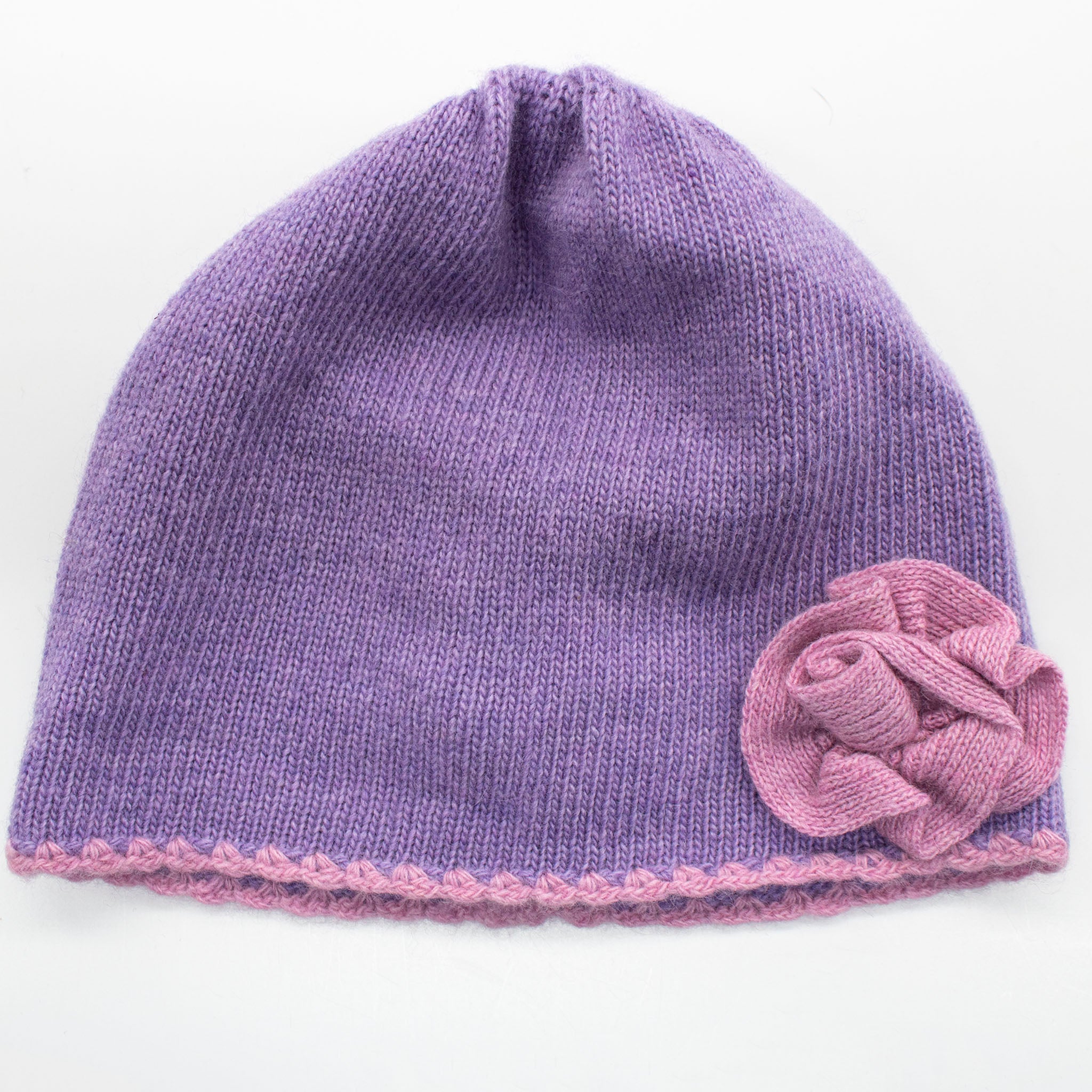 GORRO DE NIÑO CON FLOR A CONTRASTE