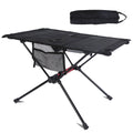 Mesa de camping plegable portátil Mesa de playa plegable Marco de aleación de aluminio con 2 portavasos 2 bolsillos laterales Bolsa de transporte para picnic, camping, senderismo, playa, barbacoa
