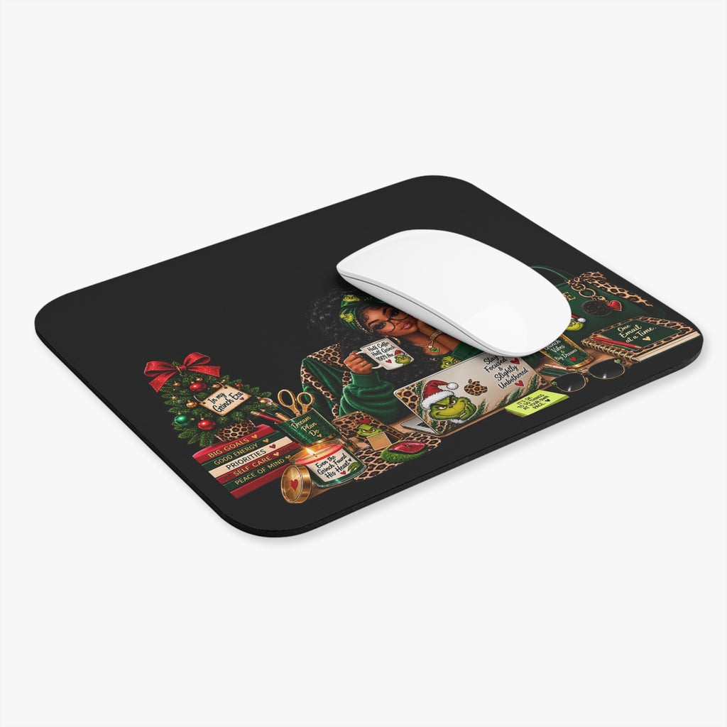 Grinch Holiday Desk Mouse Pad — Cozy Christmas Office Gaming Mat