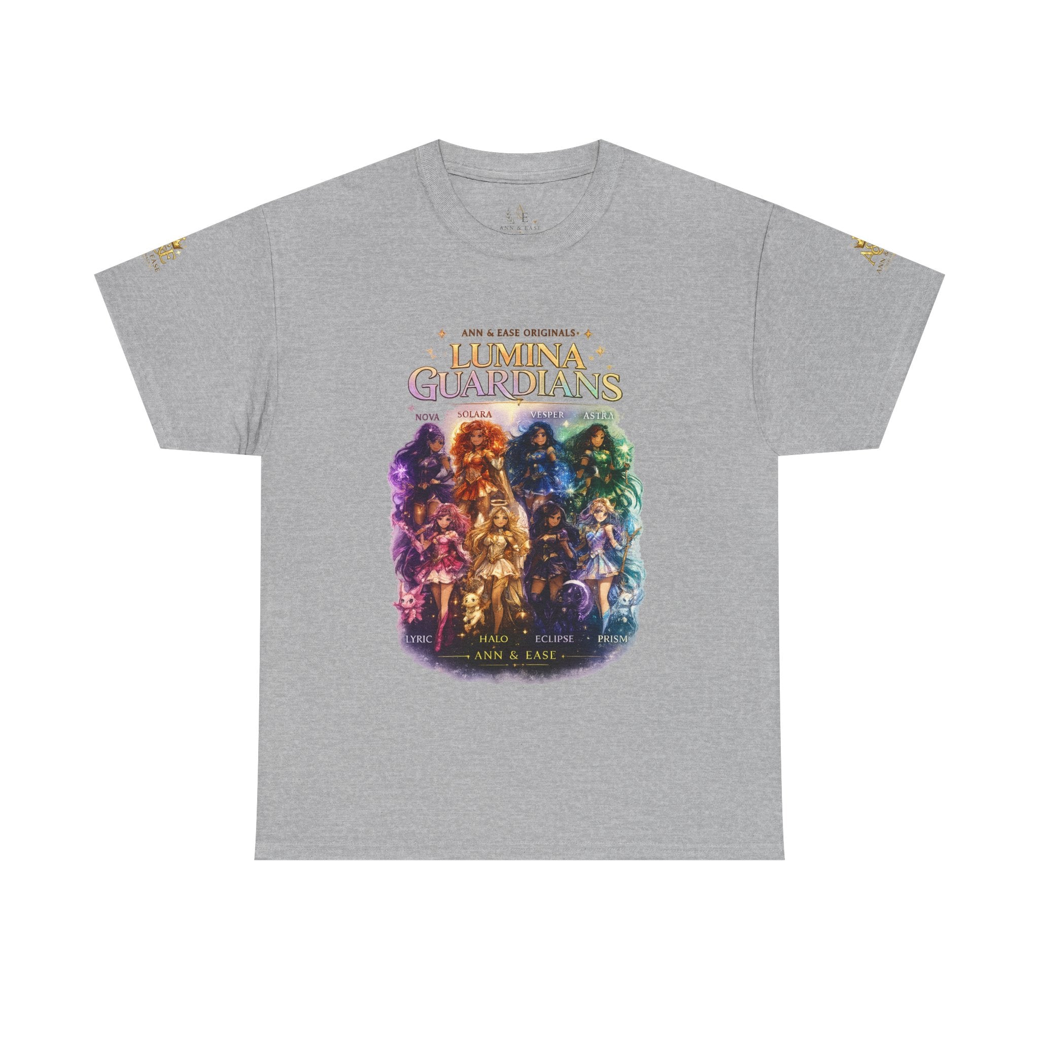 Lumina Guardians Graphic Tee — Colorful Fantasy Character Poster T‑Shirt