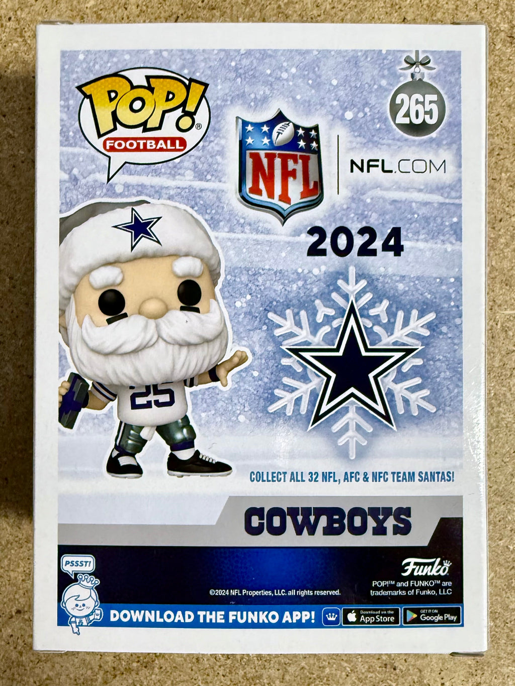 Tony Romo Firmó NFL Santa Dallas Cowboys Exclusivo Funko Pop! #265 JSA COA LEER