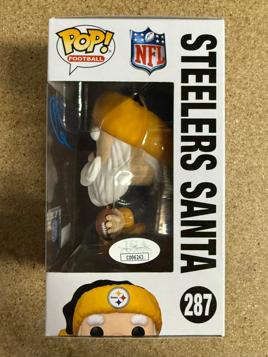 Brett Keisel Funko Pop! de Papá Noel de los Pittsburgh Steelers de la NFL firmado #287 con COA de JSA