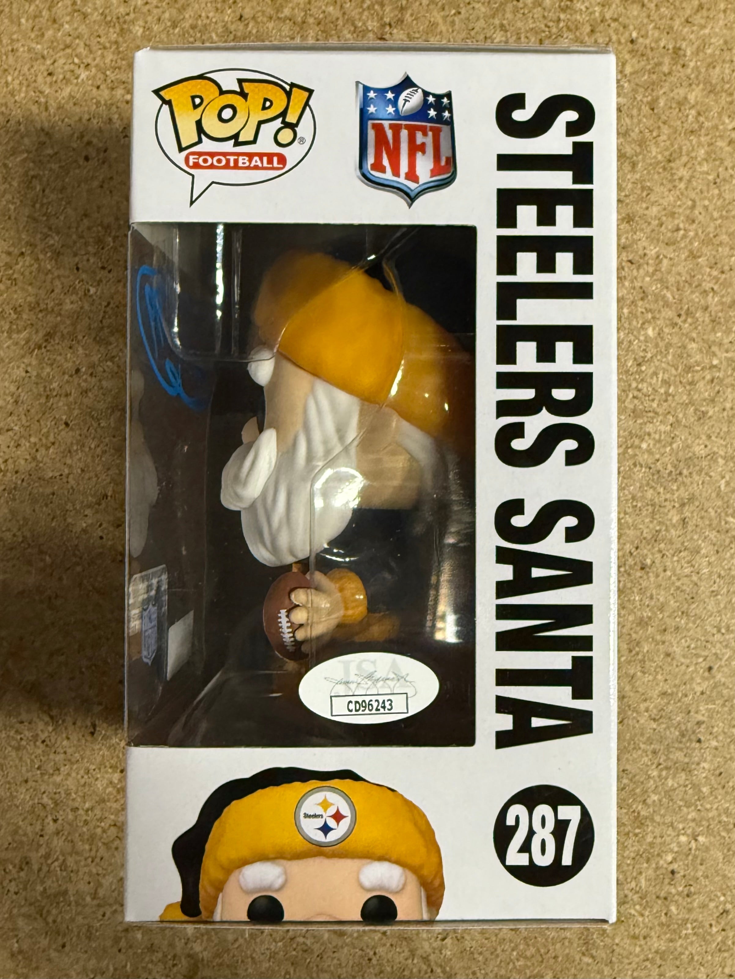 Brett Keisel Funko Pop! de Papá Noel de los Pittsburgh Steelers de la NFL firmado #287 con COA de JSA