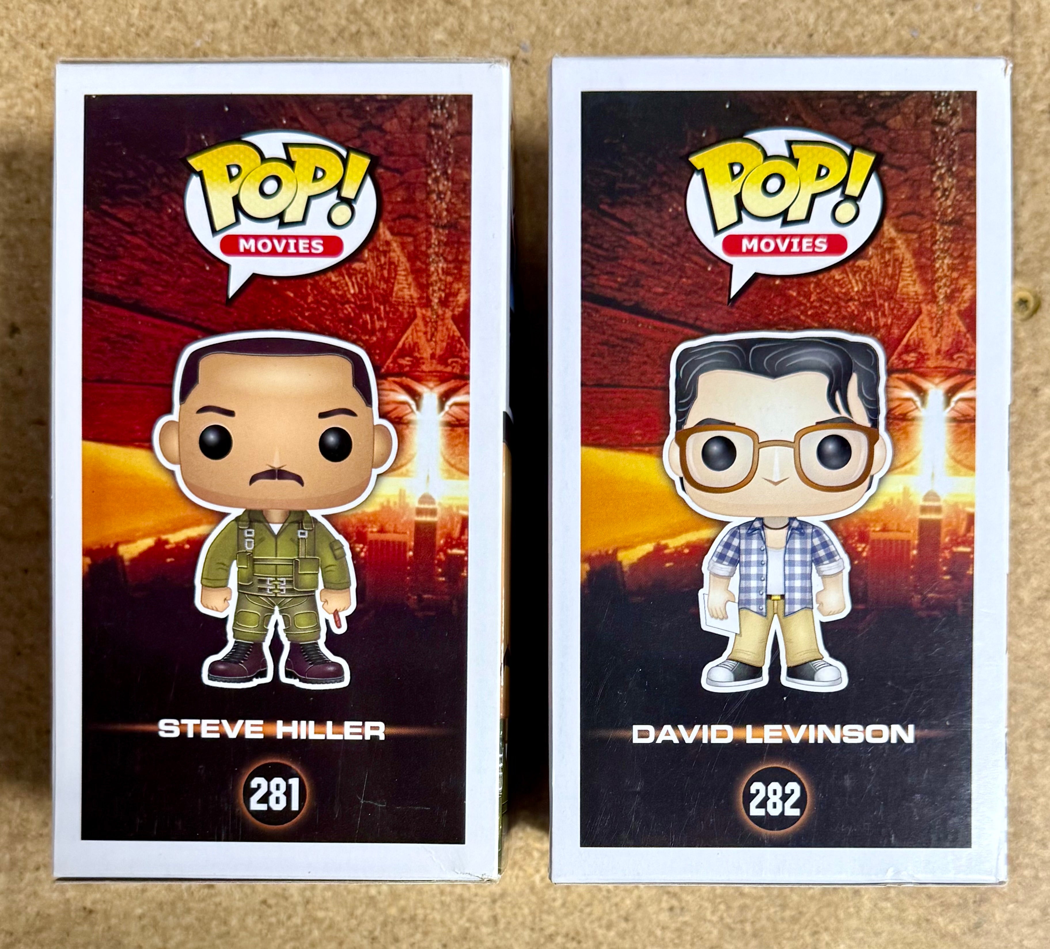 Will Smith (Steve Hiller) & Jeff Goldblum (David Levinson) Funko Pop! de Independence Day Autografiado! Juego de 2 con COA de JSA y PSA