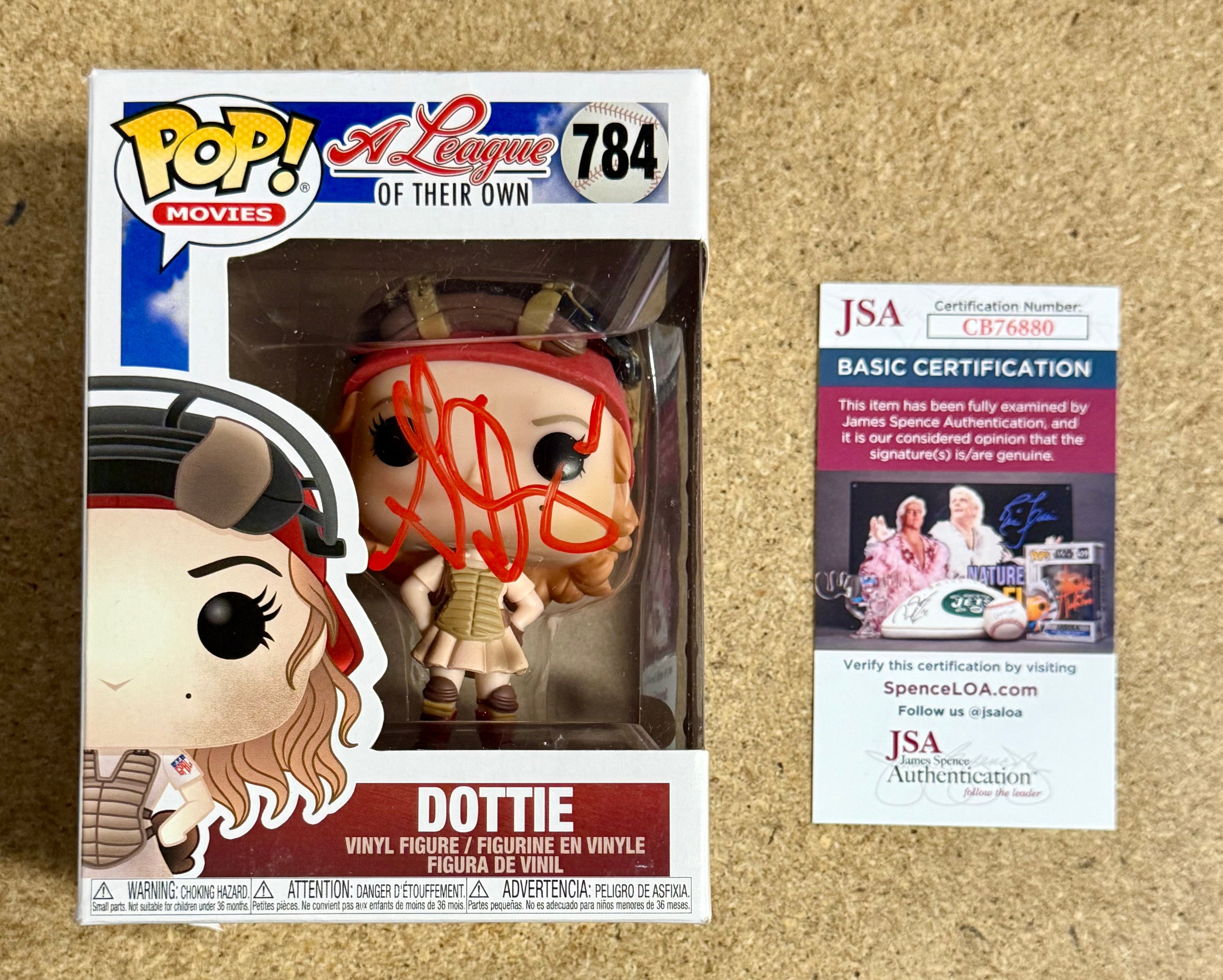 Geena Davis Funko Pop! Dottie firmado #784 A League Of Their Own con COA de JSA