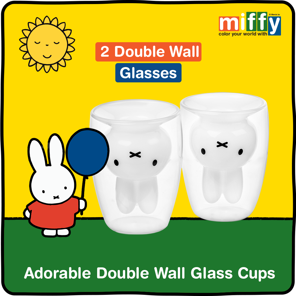 Miffy Double Wall Drinking Glasses - 8 oz
