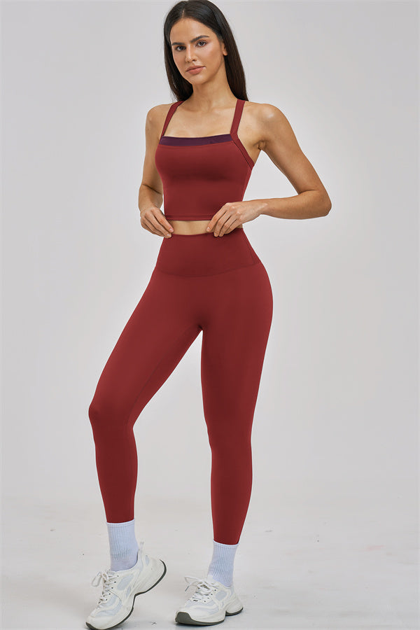 Conjunto de 2 piezas de camiseta de tirantes y leggings Seraphine