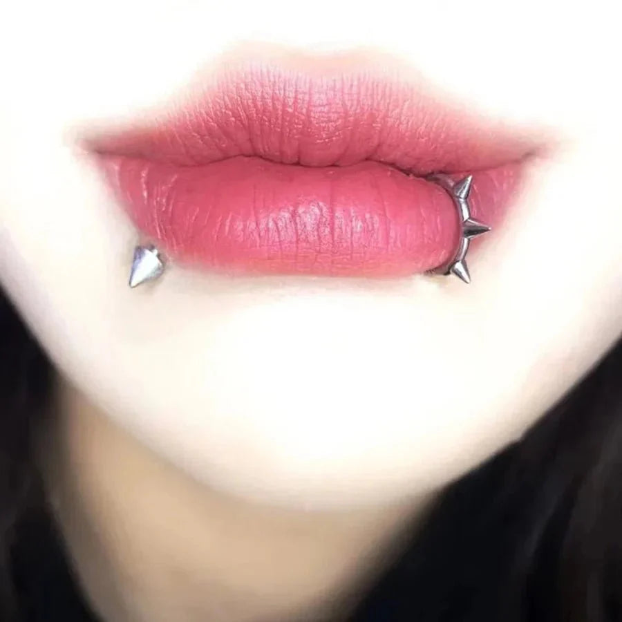 2 Piece Set Stainless Steel Clip-On Nose and Lip Rings | Punk Style Fake Piercing Jewelry