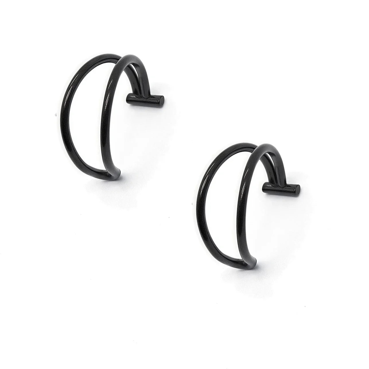 Set de 2 piercings falsos de acero inoxidable para nariz y labio | Joyería de imitación estilo punk