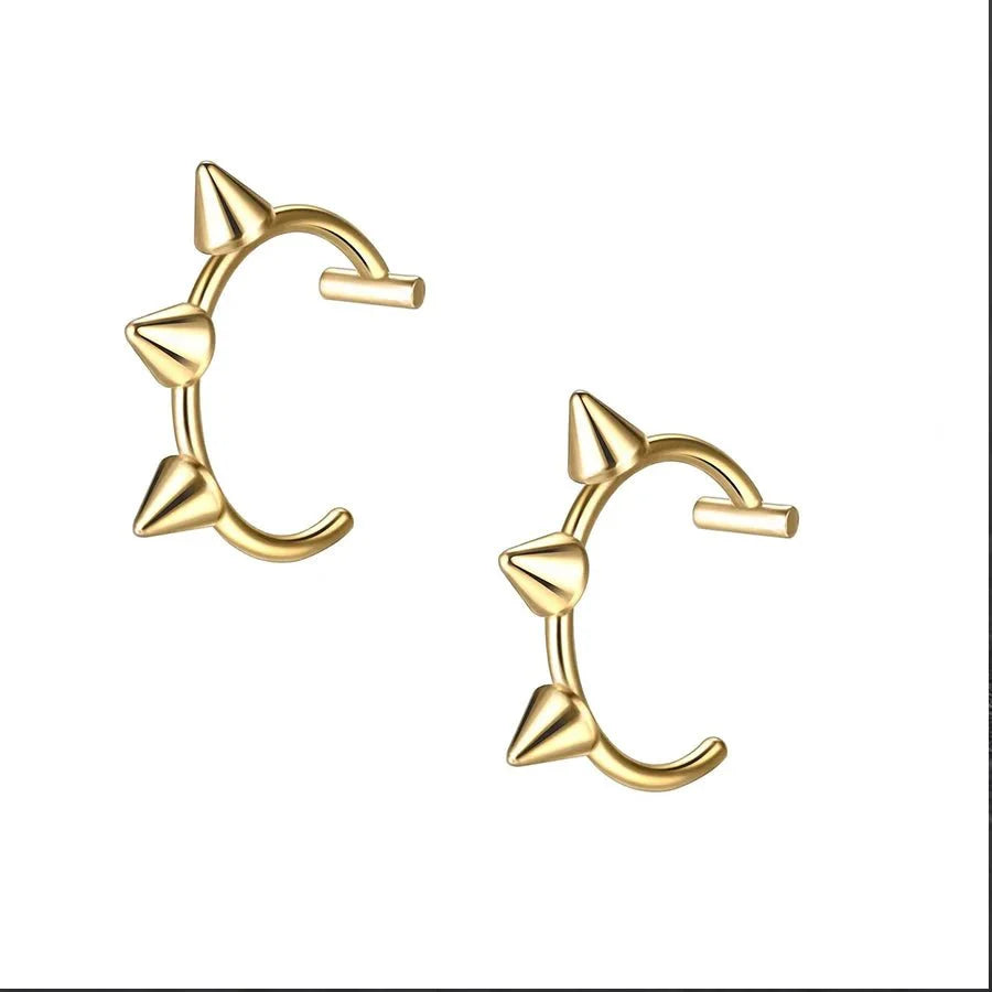 Set de 2 piercings falsos de acero inoxidable para nariz y labio | Joyería de imitación estilo punk