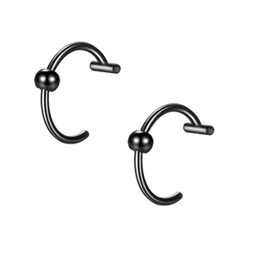 Set de 2 piercings falsos de acero inoxidable para nariz y labio | Joyería de imitación estilo punk